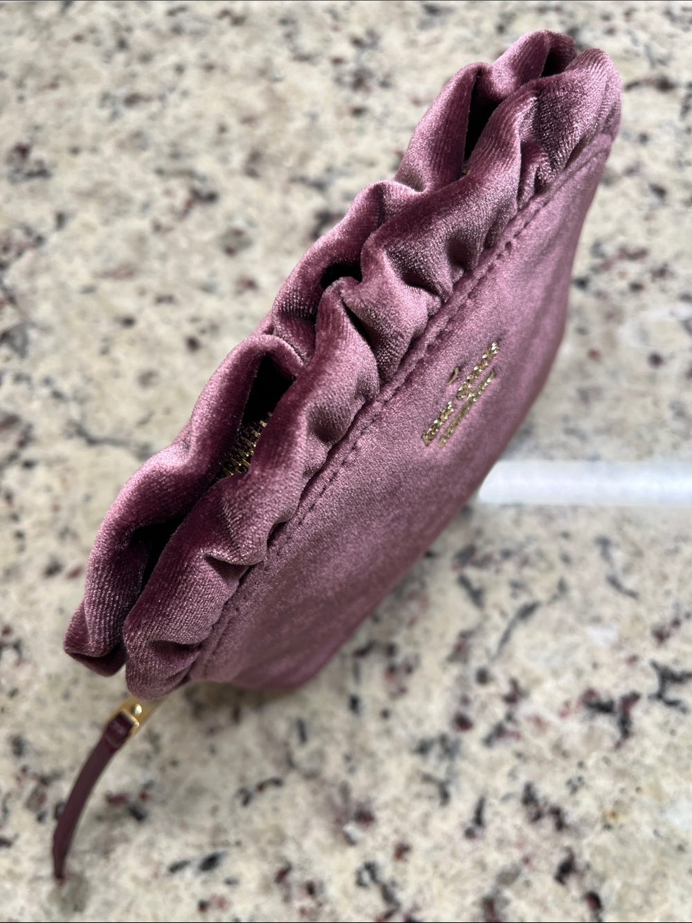 Kate Spade Velvet Ruffled Cosmetic Case NWOT - Picture 5 of 8